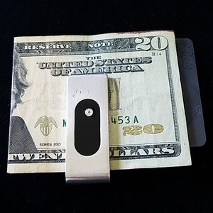 Money Clip. Silver and Black. Hold Cash & Cards